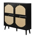 thumbnail image 6 of IVV Black Shoe Cabinet with 4 Rattan Flipped Drawers and Raised Leg Design, Entryway Narrow Shoes Storage Organizer, 41.73"L x 9.45"W x 38.6"H, 6 of 7