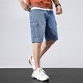 thumbnail image 4 of Diconna Men's Classic Fit Stylish Straight Leg Denim Shorts with Pockets, 4 of 7