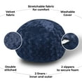 thumbnail image 2 of 4FT Faux Fur Bean Bag Chair for Kids Teens Adults, Memory Foam Bean Bag Chairs, Cozy Stretchable Lounger for Bedroom Living Room, Easy to Clean, Navy, 2 of 7
