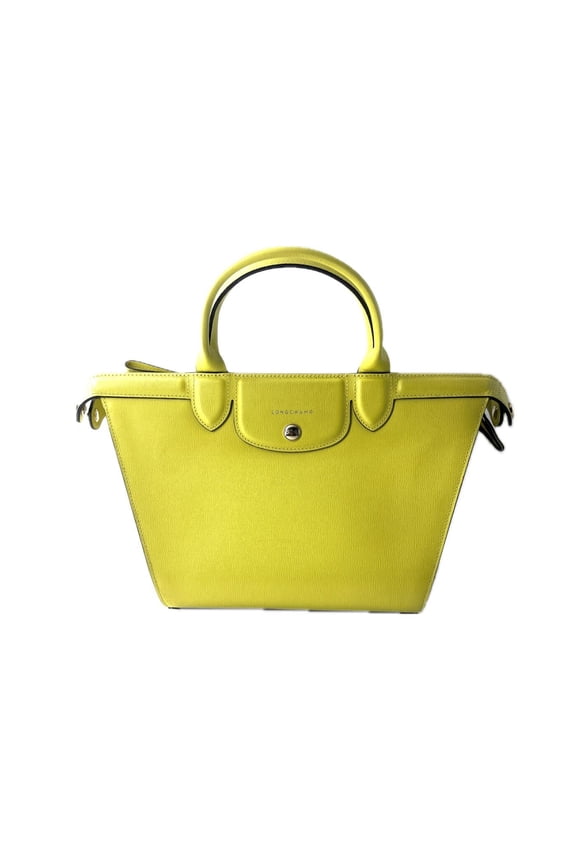 Pre-Owned Longchamp Hritage Leather Yellow Leather Bag