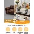 thumbnail image 5 of Farmhouse Flowers Couch Cover, Spring Watercolor Floral Leaf Black Plaid Sofa Cover Blanket for 2 Seat Cushion, Sectional Sofa Slipcover Furniture Protector for Living Room Bedroom 71''x102'', 5 of 9