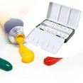 thumbnail image 1 of Paleta de acuarela, caja de pintura, medias pastillas, pastillas de pintura de acuarela, bandeja de pintura, lata de metal para bricolaje, óleos de 14 medias sartenes, 1 of 8