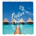 thumbnail image 3 of Ambesonne Saying Shower Curtain, Positive Vibes Only Message, 69"Wx84"L, Multicolor, 3 of 3