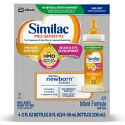Similac Pro-Sensitive Ready-to-Feed Baby Formula for Lactose Sensitivity, With 2’-FL HMO for Immune Support, 2-fl-oz Bottle, Pack of 6