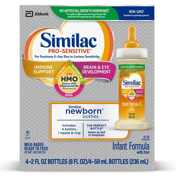Similac Pro-Sensittive GMO-Free Liquid Baby Formula, 8 oz Bottle (4