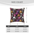 thumbnail image 4 of Susaid Halloween Skeleton Print Velvet Throw Pillow Covers Home Art Deco Pillowcase Square Pillow Case Cushion Cover for Bed Sofa Living Room Car Indoor and Outdoor-18"x18", 4 of 8
