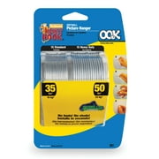 OOK Monkey Hook Picture Hangers, Steel Picture Hanging Hooks, Silver, 50lbs, 30 Pieces