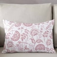 thumbnail image 3 of Boho Pink Floral Throw Pillow Cover 16 x 24 Inch Decorative Pillow Cover Vintage Farmhouse Paisley Plant Leaf Lumbar Pillowcase Seasonal Rectangle Cushion Case for Couch Sofa Bed Living Room, 3 of 7