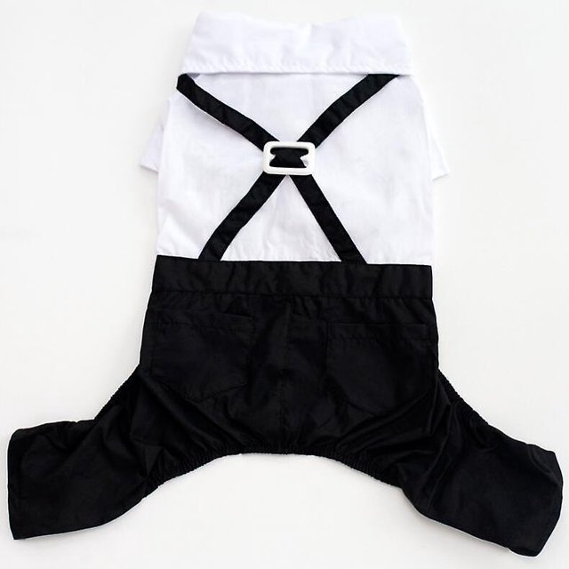 Qicheng Ropa para Perros Xl, Traje Elegante con Estilo Pajarita, Camisa De Esmoquin Formal con Traje De Corbata Negra (XL)