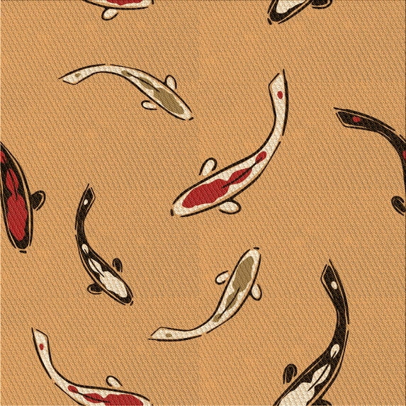 Ahgly Company Machine Washable Indoor Square Transitional Beer Orange Area Rugs, 5' Square