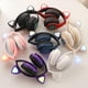 thumbnail image 5 of Methold Nuevo auricular Bluetooth 5,0 montado en la cabeza, auriculares con luz intermitente LED, auriculares adorables inalámbricos recargables con Cables de audio/vídeo Violeta, 5 of 8