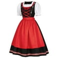 thumbnail image 2 of S LUKKC LUKKC Oktoberfest Costume for Women Dirndl Dresses Set German Oktoberfest Dress Up Outfits Bavarian Costume for Halloween Carnival Cosplay Dress Set, 2 of 9