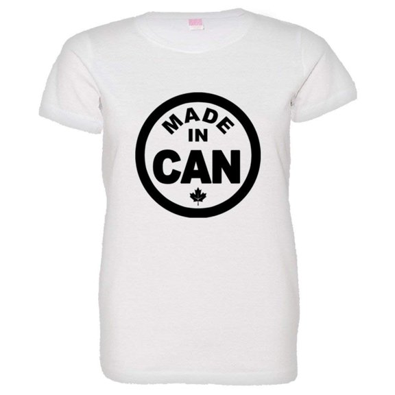 PleaseMeTees™ Womens From Born Made In Canada Logo Label Home HQ Tee