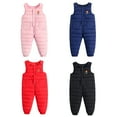 thumbnail image 5 of GYRATEDREAM 6M-5T Baby Boys Girls Winter Down Snow Pants Overalls Snowsuit, Toddler Warm Lightweight Down Jumpsuit Zipper Snow Bib Pants, 5 of 6