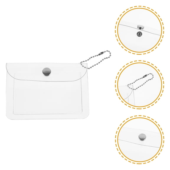 Beaupretty Zero Wallet Transparent PVC Durable Change Purse Portable Storage 2Pcs