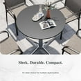 thumbnail image 2 of Sophia & William 30" Round Metal Outdoor Bistro Table Dining Table with Smooth Black Tabletop Stainless Steel X-Shaped Pedestal, 2 of 6