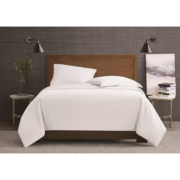 XIACOCO-Garment Wash Solid White King 3 Piece Duvet Cover Set