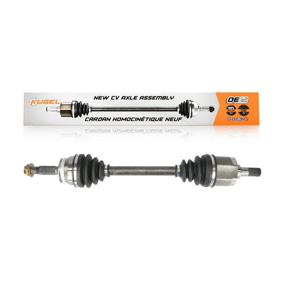 Kugel Front Left (Driver Side) CV Axle Shaft NCV-HY37529 for Car Hyundai Elantra Tiburon Kia Spectra Spectra5 W/ 25 Spline Inner Joint 2.0L with Automatic transmission