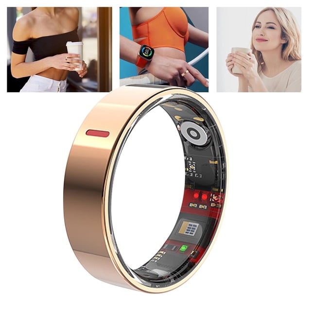 Activity Tracker Ring, IP68 Waterproofing Control Smart Ring Step Counter Comfortable Remote Photography Ultra Narrow Frame for Running Cycling Hiking #7 Inner Diameter: