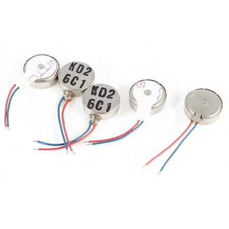 Unique Bargains 3V DC 2 Leads 1034 10mm x 3.6mm Coin Mobile Phone Vibration Motor 5 Pcs