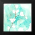 thumbnail image 2 of Vess, June Erica 15x15 Black Modern Framed Museum Art Print Titled - Teal and Ochre Ginko VII, 2 of 5