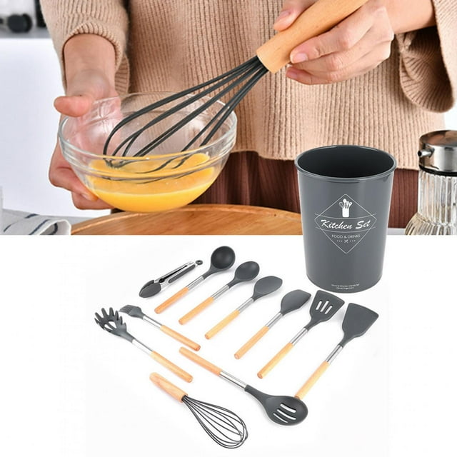 Utensilios De Cocina Negros De Silicona Antiadherentes, Utensilio De Cocina, Restaurante Que Cocina Para El Hogar De La Cocina