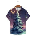 thumbnail image 2 of JURANMO Vacation Deals Mens Christmas Tree Shirts Casual Button Down Hawaiian Shirts Xmas Funny Short Sleeve Tops Tropical Vacation Holiday Beach Shirt Blue L, 2 of 6