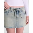 thumbnail image 4 of No Boundaries Self Tie Denim Cotton Mini Skort, Women’s XXS-XXL, 4 of 5