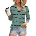 thumbnail image 4 of Texiao 3/4 Length Sleeve Women's Tops V Neck Casual Tunic Tops Basic Shirts Loose Fit Blouse, 4 of 7