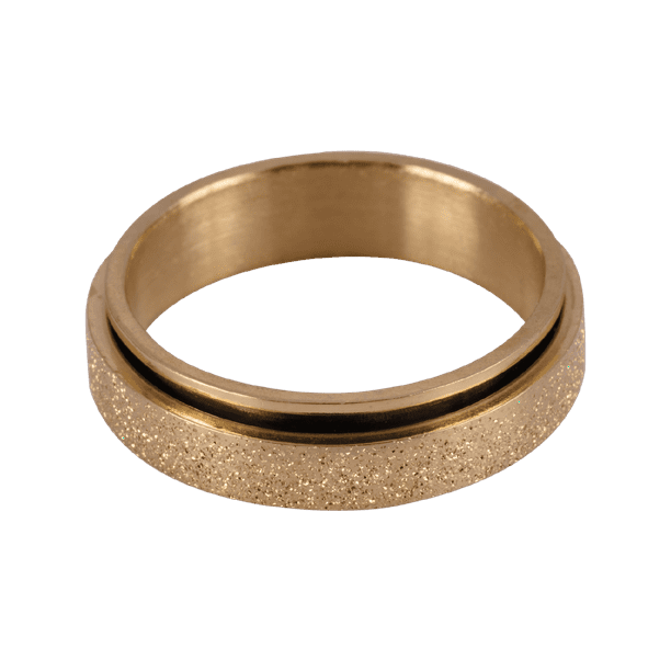 Anillo Hombre Anti Ansiedad LUCKMAN, Acero Inoxidable, Modelo Elvis dorado 9