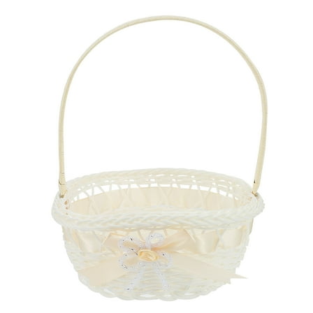 Masteelf 3pcs Plastic Wicker Storage Basket Flower Baskets Laundry Storage Decorative Basket