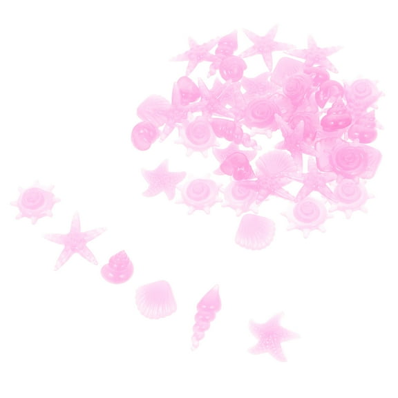 OUNONA 50Pcs Pink Resin Glow in The Dark Aquarium Gravel for Flowerpot and Landscaping