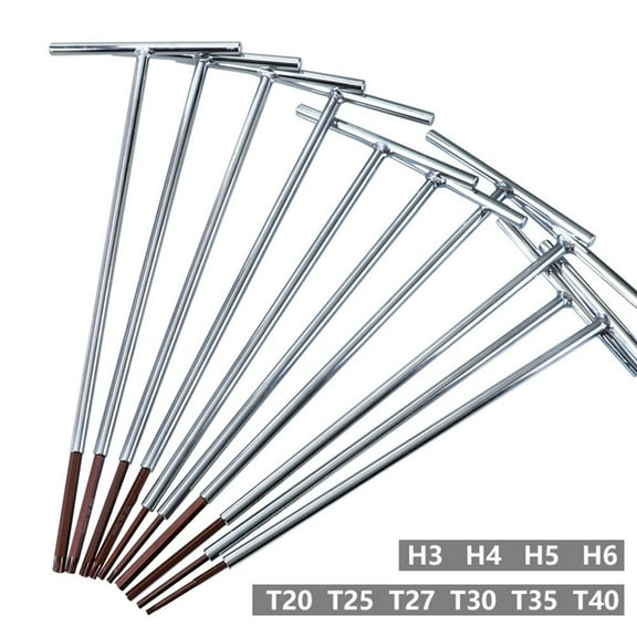 300/320Mm T-Shaped Hex Wrench H3 H4 H5 H6 T20 T25 T27 T30 T35 T40 Torx Screwdriver Key Wrench Inner Spanner Hand Repair Tool H4 Fangkenuo