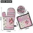 thumbnail image 6 of Pioneer Flower Kitchen Oven Mitt and Pot Holder Sets 2 Pcs for Baking, Cooking and Grilling, Heat Resistant Up To 392 °F, 6 of 7