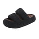 thumbnail image 2 of Pantuflas de mujer con suela gruesa y alza, negras, con doble tira y estampado de letras, estilo moderno para otoño e invierno, cómodas, talla 38 Rkxzt, 2 of 9