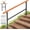 5 Steps, variant on Metal Handrail Wood Grain for Elderly, 3 Step Hand Rails for Outdoor Steps, Outdoor Indoor Stair Handrails Kit, Porch Hand Rails for Concrete Steps