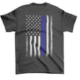 thumbnail image 2 of USA Flag Men's Blue Lives Matter Tee Chest, Dark Heather, 4XL, 2 of 3