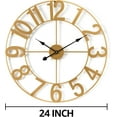 thumbnail image 2 of SLSRFD Large Wall Clock for Living Room Decor - Wall Clock for Kitchen - 24 inch (60 CM) Wall Clock Decorative - Battery Operated Analog Large Clock (Gold), 2 of 15