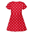thumbnail image 4 of Glisme Girls Dresses Children'S Fashion Polka Dot Print Slim Short Sleeved Dress Red Sundress Size 8-9 Years, 4 of 4