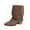 Coffee, variant on Xfvqtps Womens 2 in 1 Foldable Cuff Ankle Boots Slouchy Mid Calf to Knee High Boots Chunky Block Heel Winter Fashion Booties for Women Coffee