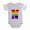 Heather Gray, variant on CafePress - Rainbow Letter N - Cute Infant Baby Football Bodysuit