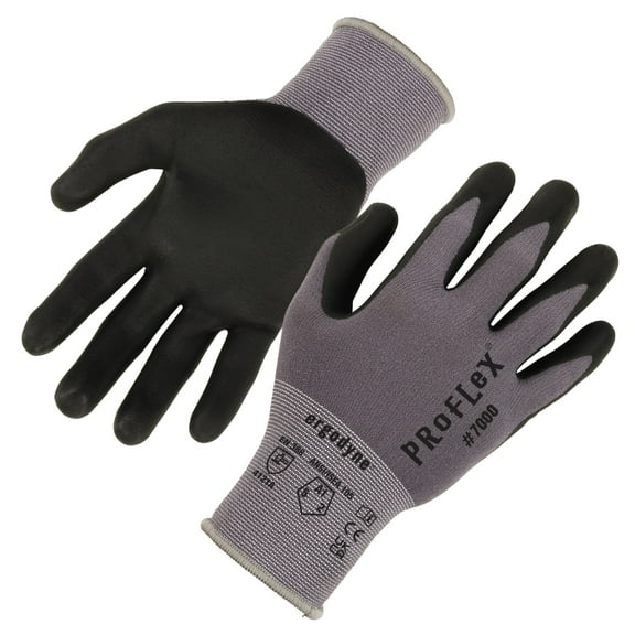 Ergodyne B3135583 ProFlex 7000 Nitrile Coated Gloves with Microfoam Palm, Gray -Large - Set of 24