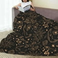 thumbnail image 4 of Golden Moon and Sun Throw Blanket Magical Element Planet Cloud Throws Blankets Boho Hippie Couch Sofa Chair Travel Size Poster Decorations Decor All Seasons 40"x50" Adult Modern Gift for Hippie Lover, 4 of 6