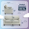 thumbnail image 3 of Serta Copenhagen 61" Rolled Arm Sofa, Easy Care Polyester, Loveseat or Couch for Small Spaces, Living Rooms or Bedrooms, Pebble Gray, 3 of 16