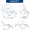 thumbnail image 3 of Newest Up to 350 LBS Chenille Power Lift Recliner Chair, Heavy Duty Motion Mechanism with 8-Point Vibration Massage , Lumbar Heating, USB , Type-C Ports, Stainless Steel Cup Holders, Grey, 3 of 9