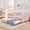 Pink, variant on Harper & Bright Designs Full Size Upholstered Daybed with Pull‑out Trundle, Corner Bed Frame with Wavy Backrest, Convertible Sofa Bed with Side Storage and Rolling Wheels for Bedroom, Pink