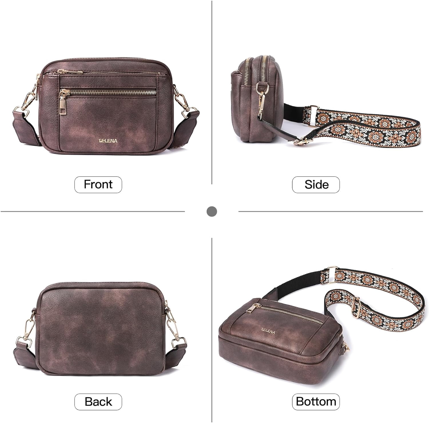 Crossbody Purse for Women Small Crossbody Bags Trendy Vegan Leather with Adjustable Shoulder Strap