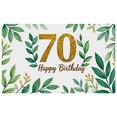 thumbnail image 5 of Elegant Leafy Floral Themed 70th Birthday Banner Backdrop Happy Birthday Party Decorations Photography Props Background for Celebrations Event Decor, 5 of 7