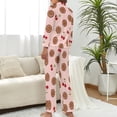 thumbnail image 3 of Top-kevin Women Long Sleeve Pajama Set Comfy Pjs Sets Cheetahs Leaping Purple Dots 2 Piece Lounge Set, 3 of 12
