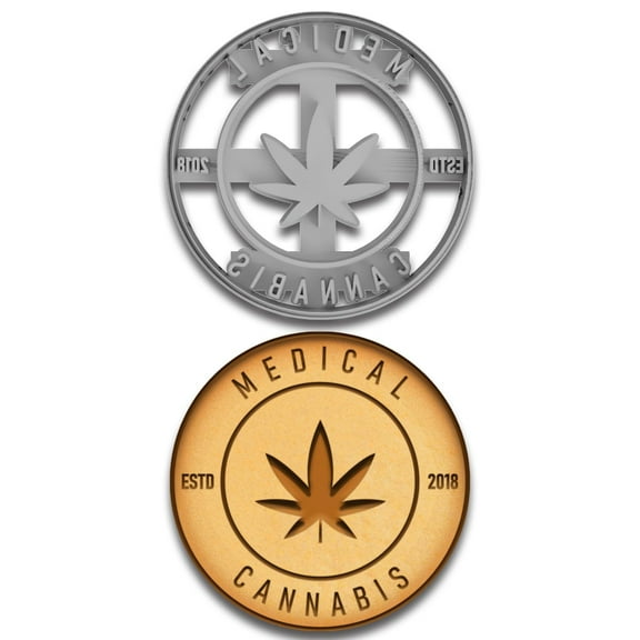 Medical Marijuana Cookie Cutter & Stamp - 4x4", Cannabis-Themed Baking Mold for Dispensaries & Gifts